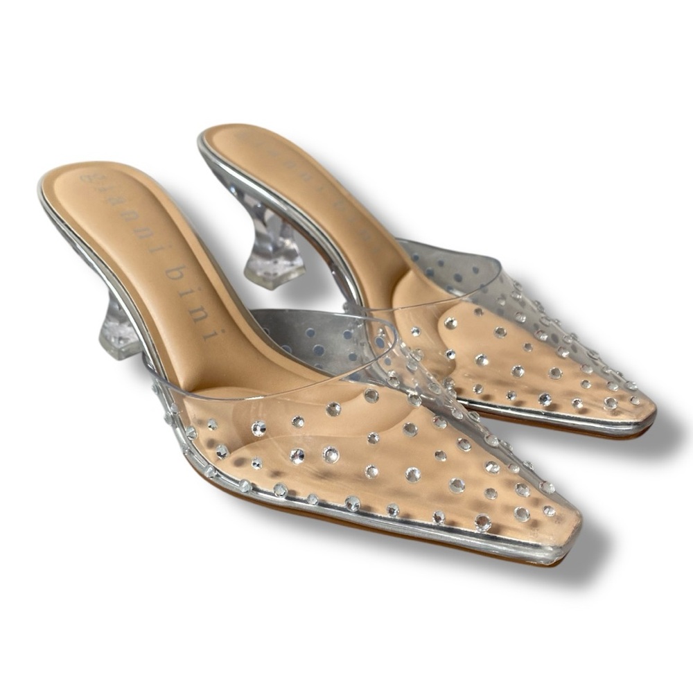 Gianni Bini | SZ 6 | Clear Rhinestone Mules | NWOT